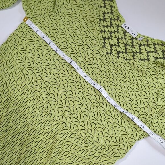 Habitat Top Womens Small Green Textured Knit Fit and Flare Tunic Art - Picture 8 of 9